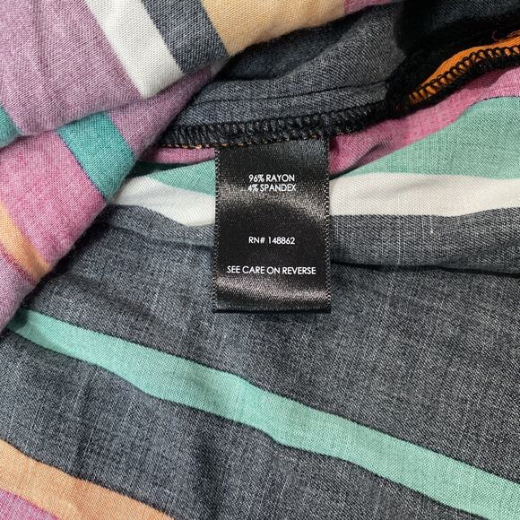 NWT! Torrid Button Front Multi Stripe Maxi Dress V-Neck Size 2/2X(18-20) *FLAW* - Picture 7 of 8